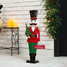 Load image into Gallery viewer, 36&quot;H Metal Nutcracker Yardstake or Standing Décor or Wall Décor (3 Functions)
