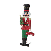 Load image into Gallery viewer, 36&quot;H Metal Nutcracker Yardstake or Standing Décor or Wall Décor (3 Functions)
