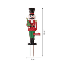 Load image into Gallery viewer, 36&quot;H Metal Nutcracker Yardstake or Standing Décor or Wall Décor (3 Functions)
