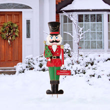 Load image into Gallery viewer, 36&quot;H Metal Nutcracker Yardstake or Standing Décor or Wall Décor (3 Functions)
