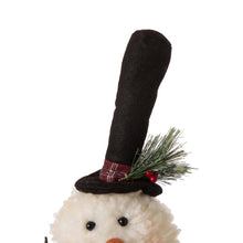 Load image into Gallery viewer, 28&quot;H Fabric Christmas Snowman Shelf Sitter with Dangling Legs
