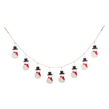 Load image into Gallery viewer, 72&quot;L Metal Christmas Snowman Garland
