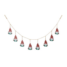 Load image into Gallery viewer, 72&quot;L Metal Christmas Gnome Garland
