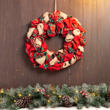 Load image into Gallery viewer, 17.25&quot;D Christmas Multi-Color Fabric Wreath
