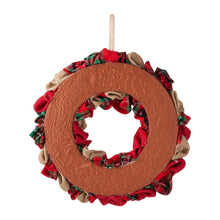 Load image into Gallery viewer, 17.25&quot;D Christmas Multi-Color Fabric Wreath
