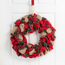 Load image into Gallery viewer, 17.25&quot;D Christmas Multi-Color Fabric Wreath
