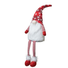 Load image into Gallery viewer, 28&quot;H Fabric Christmas Gnome Shelf Sitter with Dangling Legs
