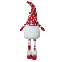 Load image into Gallery viewer, 28&quot;H Fabric Christmas Gnome Shelf Sitter with Dangling Legs
