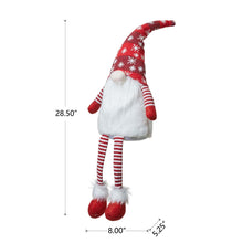 Load image into Gallery viewer, 28&quot;H Fabric Christmas Gnome Shelf Sitter with Dangling Legs
