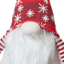 Load image into Gallery viewer, 28&quot;H Fabric Christmas Gnome Shelf Sitter with Dangling Legs
