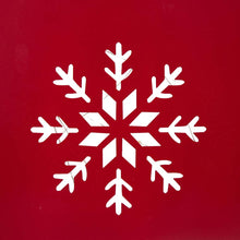 Load image into Gallery viewer, 26&quot;D Red Hexagonal Metal Cutout Snowflake Tree Collar with Light String
