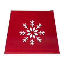 Load image into Gallery viewer, 26&quot;D Red Hexagonal Metal Cutout Snowflake Tree Collar with Light String
