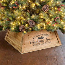 Load image into Gallery viewer, 26&quot;L Natural Wooden Trapezoid Farm Fresh Christmas Tree Collar
