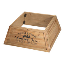 Load image into Gallery viewer, 26&quot;L Natural Wooden Trapezoid Farm Fresh Christmas Tree Collar
