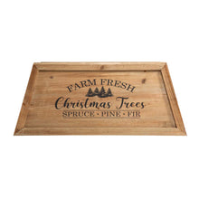 Load image into Gallery viewer, 26&quot;L Natural Wooden Trapezoid Farm Fresh Christmas Tree Collar
