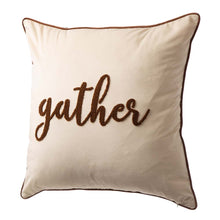 Load image into Gallery viewer, 24&quot;L*24&quot;W Velvet Pillow Cover With “gather” Word
