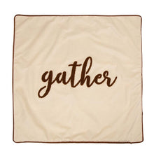 Load image into Gallery viewer, 24&quot;L*24&quot;W Velvet Pillow Cover With “gather” Word
