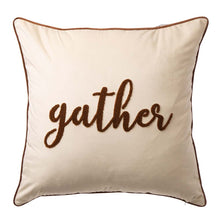 Load image into Gallery viewer, 24&quot;L*24&quot;W Velvet Pillow Cover With “gather” Word
