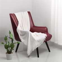 Load image into Gallery viewer, White Geometry Cotton Woven Throw
