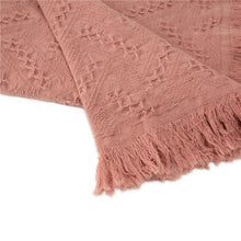 Load image into Gallery viewer, Coral Pink Grid Cotton Woven Throw
