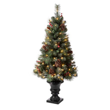 Load image into Gallery viewer, 4ft Flocked Artificial Christmas Tree With 100 Warm White Light
