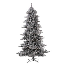 Load image into Gallery viewer, 7.5ft Pre-Lit Snow Flocked Fir Christmas Tree with 400 Warm White Lights
