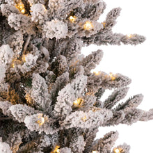 Load image into Gallery viewer, 7.5ft Pre-Lit Snow Flocked Fir Christmas Tree with 400 Warm White Lights
