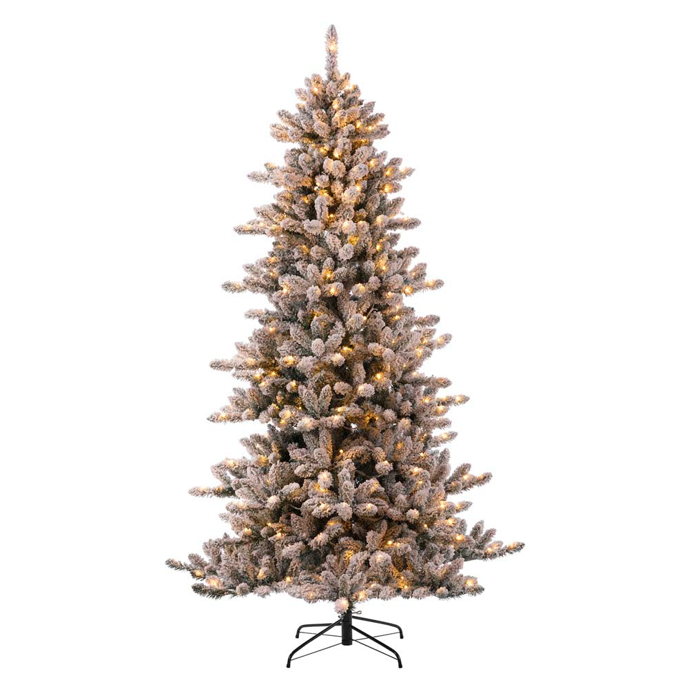 7.5ft Pre-Lit Snow Flocked Fir Christmas Tree with 400 Warm White Lights