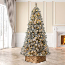 Load image into Gallery viewer, 9ft Pre-Lit Snow Flocked Artificial Spruce Christmas Tree With 900 Warm White Lights
