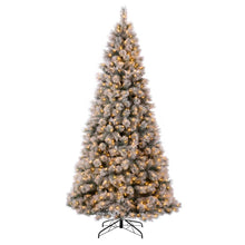 Load image into Gallery viewer, 9ft Pre-Lit Snow Flocked Artificial Spruce Christmas Tree With 900 Warm White Lights
