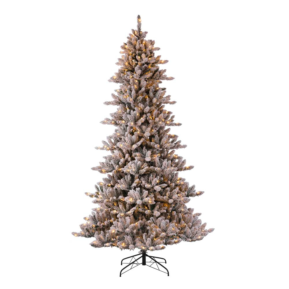 9ft Pre-Lit Snow Flocked Fir Artificial Christmas Tree with 650 Warm White Lights