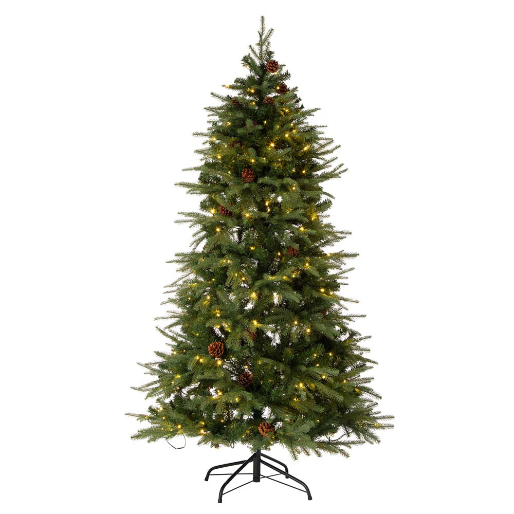 6ft Pre-Lit Green Fir Artificial Christmas Tree with 350 LED Lights