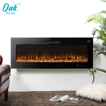 Load image into Gallery viewer, 50&quot;L Wall Mounted or Recessed Electric Fireplace With 9 Color Flames, Faux Log &amp; Crystal Decorated
