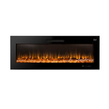 Load image into Gallery viewer, 50&quot;L Wall Mounted or Recessed Electric Fireplace With 9 Color Flames, Faux Log &amp; Crystal Decorated
