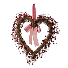 Load image into Gallery viewer, 17&quot;H Valentine&#39;s Berry Heart Wreath
