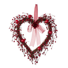 Load image into Gallery viewer, 17&quot;H Valentine&#39;s Berry Heart Wreath
