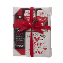 Load image into Gallery viewer, Valentine&#39;s Wooden Wine Bottle &amp; Cup Gift Set Table Decor
