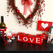 Load image into Gallery viewer, 12&quot;L Valentine&#39;s Wooden Love/XoXo/Huge/Kiss All Round Candle Holder Table Decor
