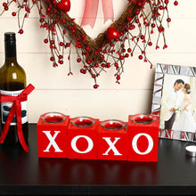 Load image into Gallery viewer, 12&quot;L Valentine&#39;s Wooden Love/XoXo/Huge/Kiss All Round Candle Holder Table Decor
