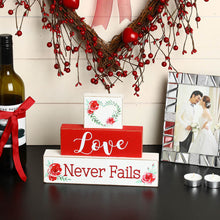 Load image into Gallery viewer, 9.45&quot;L Valentine&#39;s Wooden Block Table Decor
