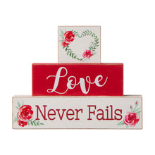 Load image into Gallery viewer, 9.45&quot;L Valentine&#39;s Wooden Block Table Decor
