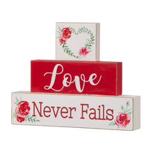 Load image into Gallery viewer, 9.45&quot;L Valentine&#39;s Wooden Block Table Decor
