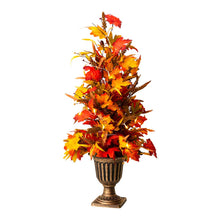 Load image into Gallery viewer, 36&quot;H Fall Lighted Maple Leaves Urn Potted Porch Tree with 20 Warm White Lights
