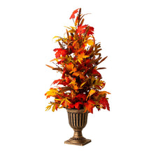 Load image into Gallery viewer, 36&quot;H Fall Lighted Maple Leaves Urn Potted Porch Tree with 20 Warm White Lights
