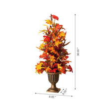 Load image into Gallery viewer, 36&quot;H Fall Lighted Maple Leaves Urn Potted Porch Tree with 20 Warm White Lights
