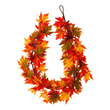 Load image into Gallery viewer, 72&quot;L Fall Lighted Maple Leaves Garland
