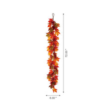 Load image into Gallery viewer, 72&quot;L Fall Lighted Maple Leaves Garland
