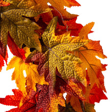 Load image into Gallery viewer, 24&quot;D Fall Lighted Maple Leaves Wreath
