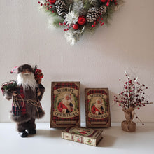 Load image into Gallery viewer, 3 Piece Decorative Vintage Book Shaped Christmas Storage Book Box Set
