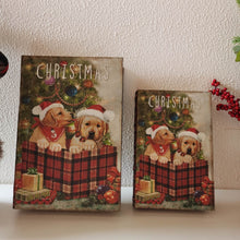 Load image into Gallery viewer, Decorative Vintage Dog Print Book Shaped Christmas Storage Book Box, Set of 2
